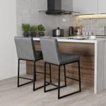 Gray Faux Leather Armless Counter Stool
