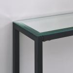 Black Metal Mirrored Top Slim Console Table