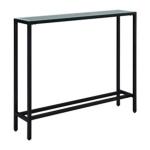Black Metal Mirrored Top Slim Console Table