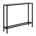 Black Metal Mirrored Top Slim Console Table