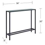 Gray Metal Mirrored Top Slim Console Table