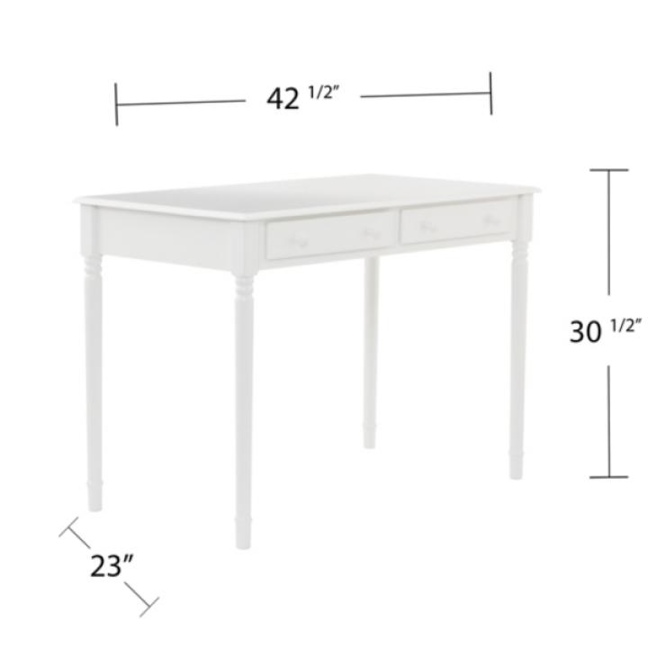 White Classic 2-Drawer Wood Desk