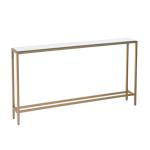 Long Gold Metal Mirrored Top Console Table