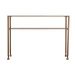 Gold Metal and Tempered Glass Console Table