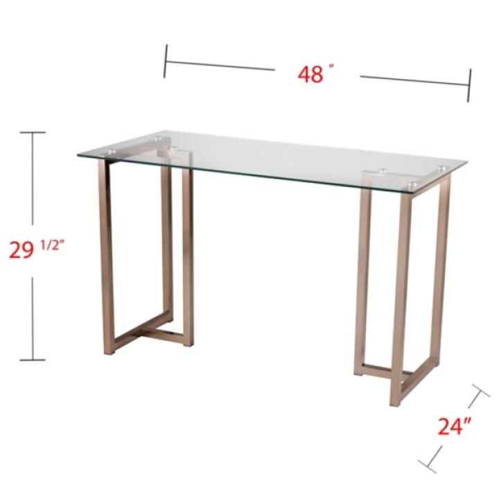 Champagne Iron and Glass Desk