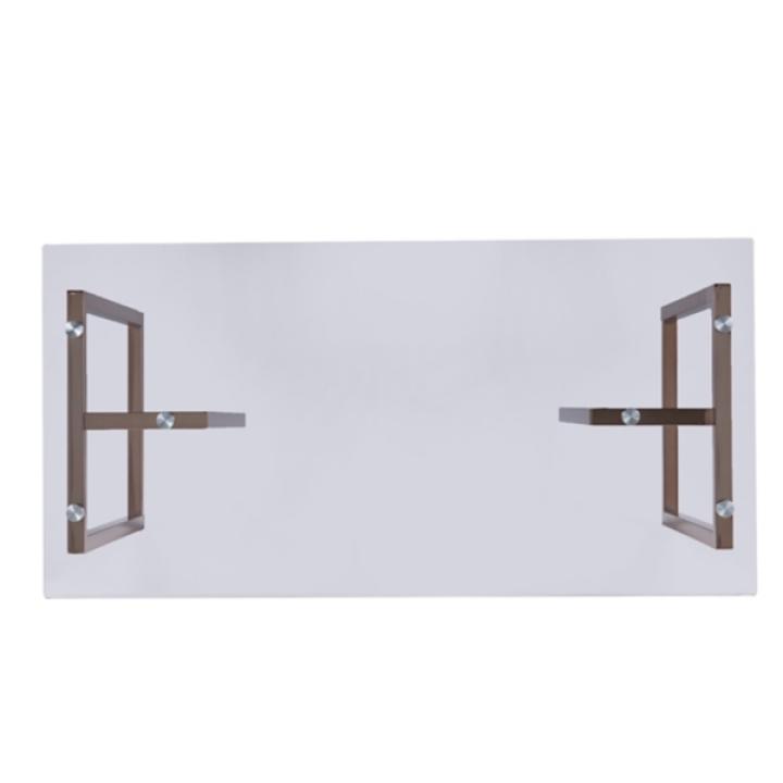 Champagne Iron and Glass Desk