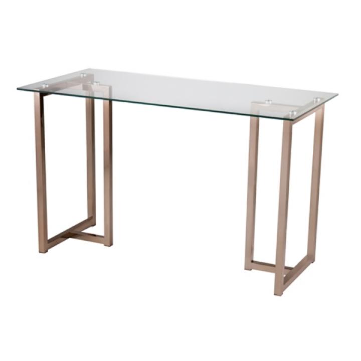 Champagne Iron and Glass Desk