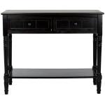 Distressed Black Wood 2-Drawer Console Table
