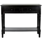 Distressed Black Wood 2-Drawer Console Table