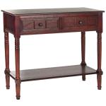 Distressed Brown Wood 2-Drawer Console Table