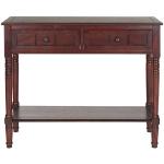 Distressed Brown Wood 2-Drawer Console Table