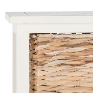White Wood 5-Tier Basket Storage Shelf