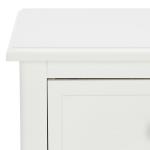 White Wood Side Table with Baskets