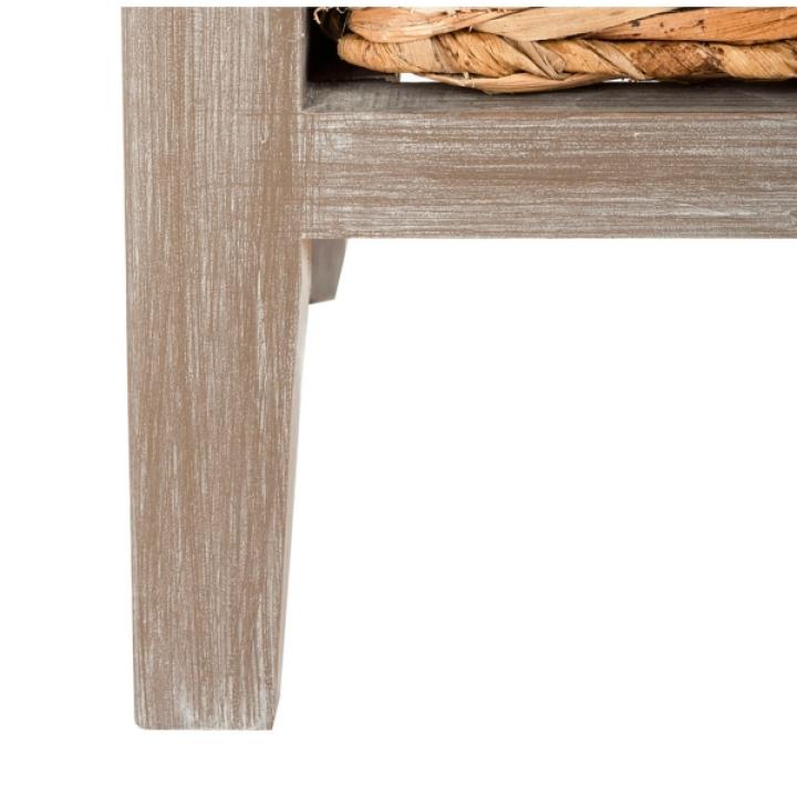 Gray Wood Side Table with Baskets