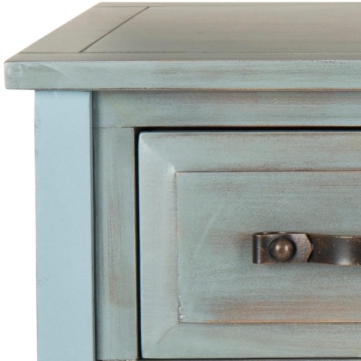 Distressed Light Blue 3-Drawer Console Table