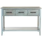 Distressed Light Blue 3-Drawer Console Table