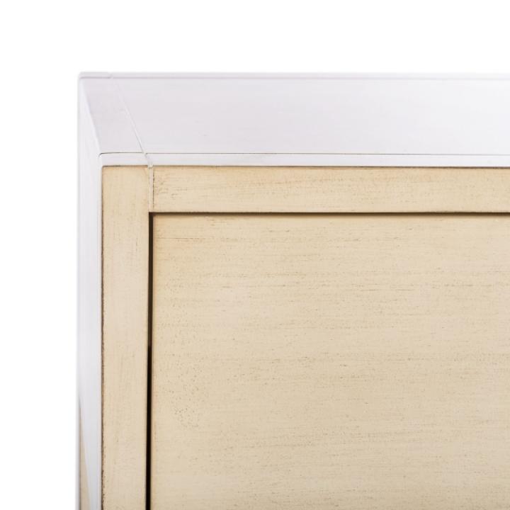 Cream Square Wood Nightstand
