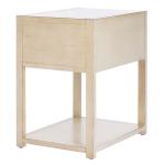 Cream Square Wood Nightstand