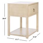 Cream Square Wood Nightstand