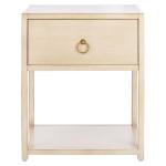 Cream Square Wood Nightstand