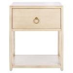 Cream Square Wood Nightstand
