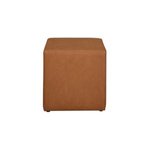 Newton Carmel Faux Leather Square Ottoman