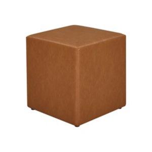 Newton Carmel Faux Leather Square Ottoman
