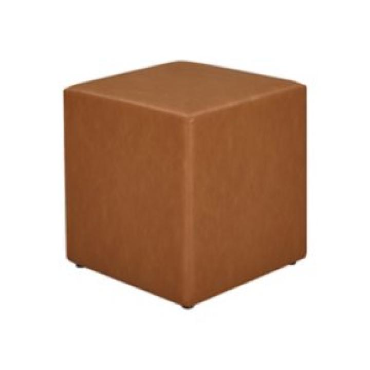 Newton Carmel Faux Leather Square Ottoman
