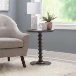Gray Wood Spindle Side Table