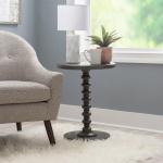 Gray Wood Spindle Side Table