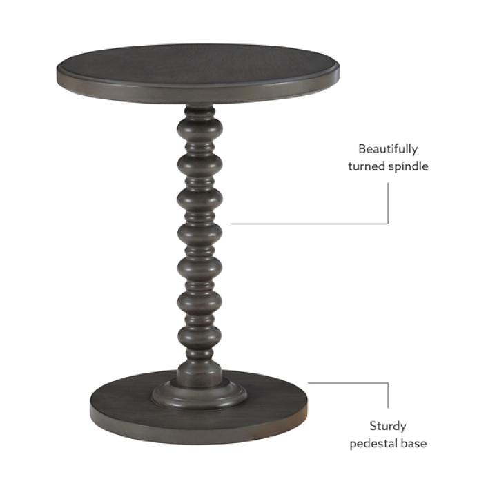 Gray Wood Spindle Side Table