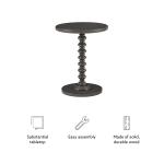 Gray Wood Spindle Side Table