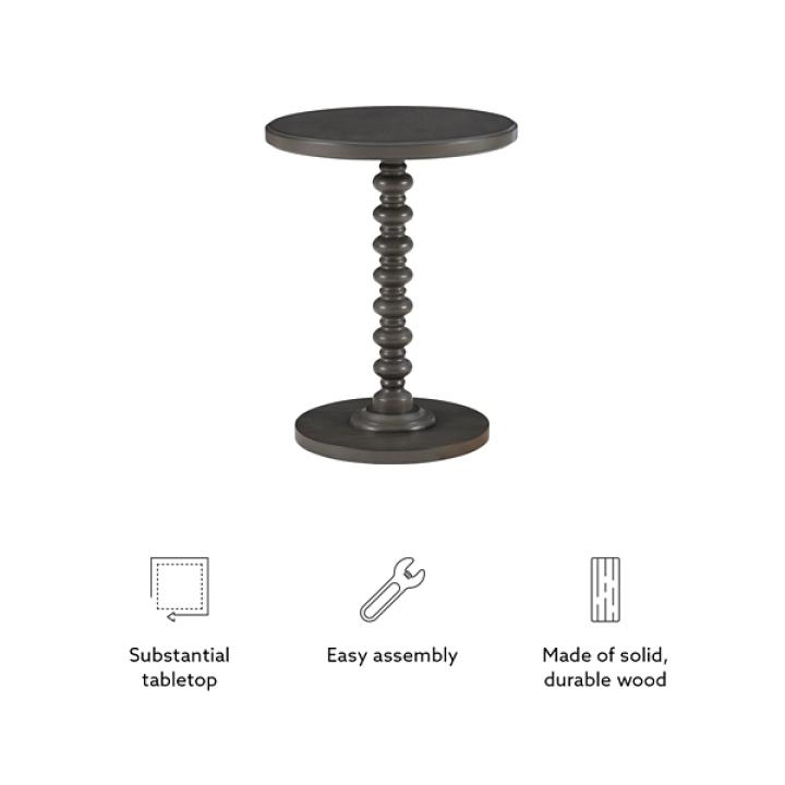 Gray Wood Spindle Side Table
