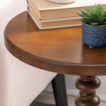Brown Wood Spindle Side Table