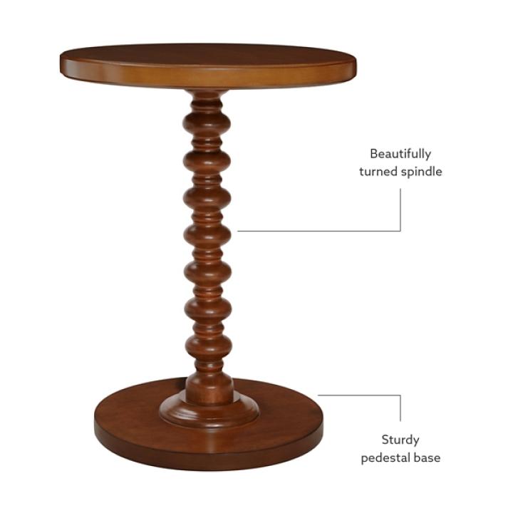 Brown Wood Spindle Side Table