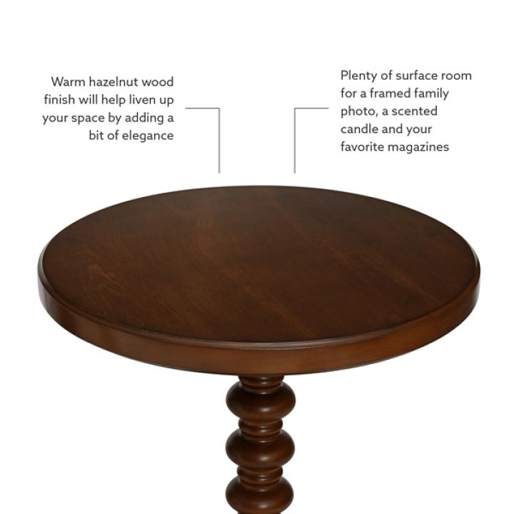 Brown Wood Spindle Side Table