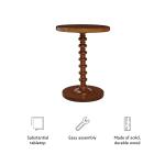 Brown Wood Spindle Side Table