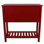 Red Wood 4-Drawer Console Table