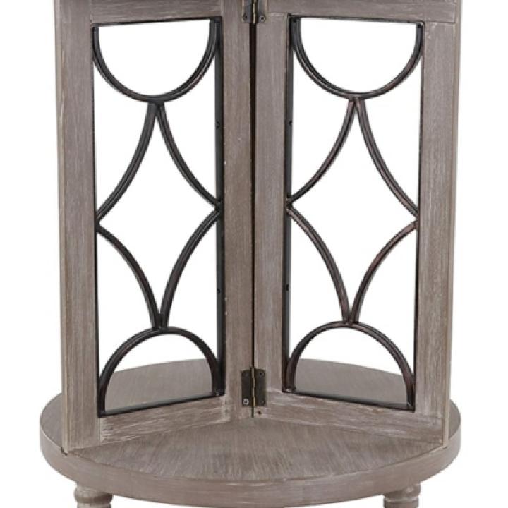 Roberta Gray Wood Decorative Metal Accent Table