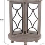 Roberta Gray Wood Decorative Metal Accent Table