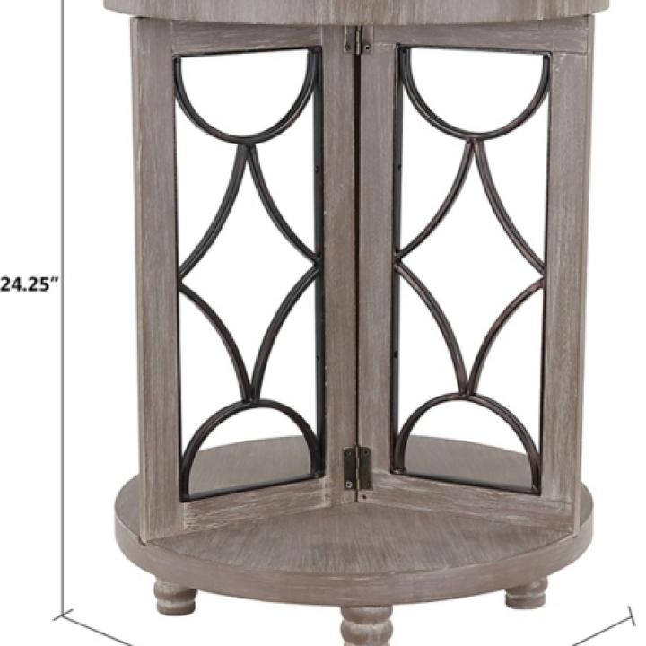Roberta Gray Wood Decorative Metal Accent Table