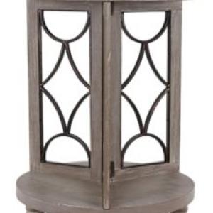 Roberta Gray Wood Decorative Metal Accent Table