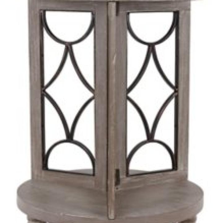 Roberta Gray Wood Decorative Metal Accent Table