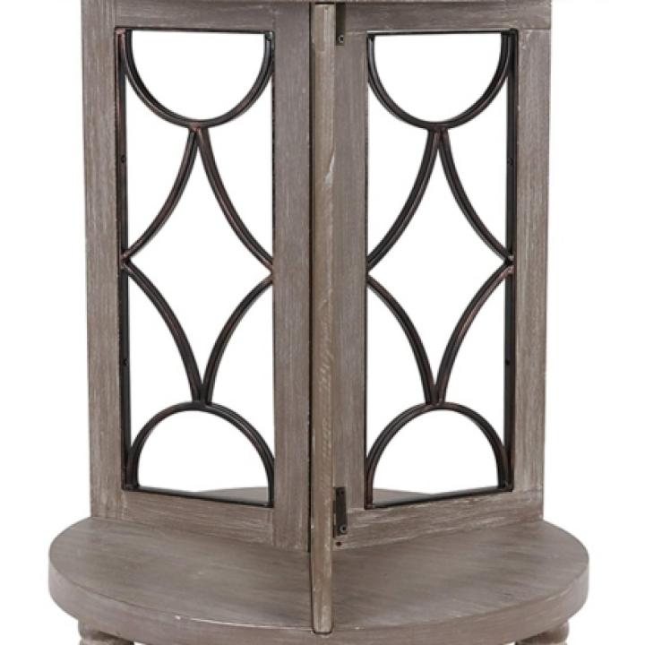Roberta Gray Wood Decorative Metal Accent Table