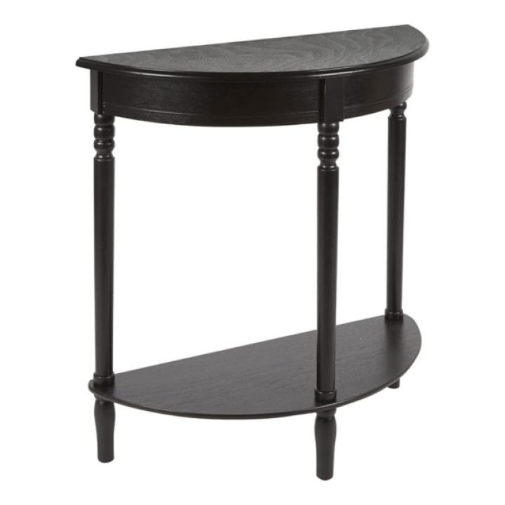 Antique Black Half Round Console Table