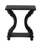 Black Hourglass Wood Accent Table