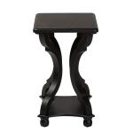 Black Hourglass Wood Accent Table