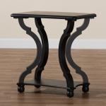 Black Hourglass Wood Accent Table