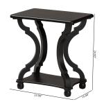 Black Hourglass Wood Accent Table