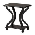 Black Hourglass Wood Accent Table